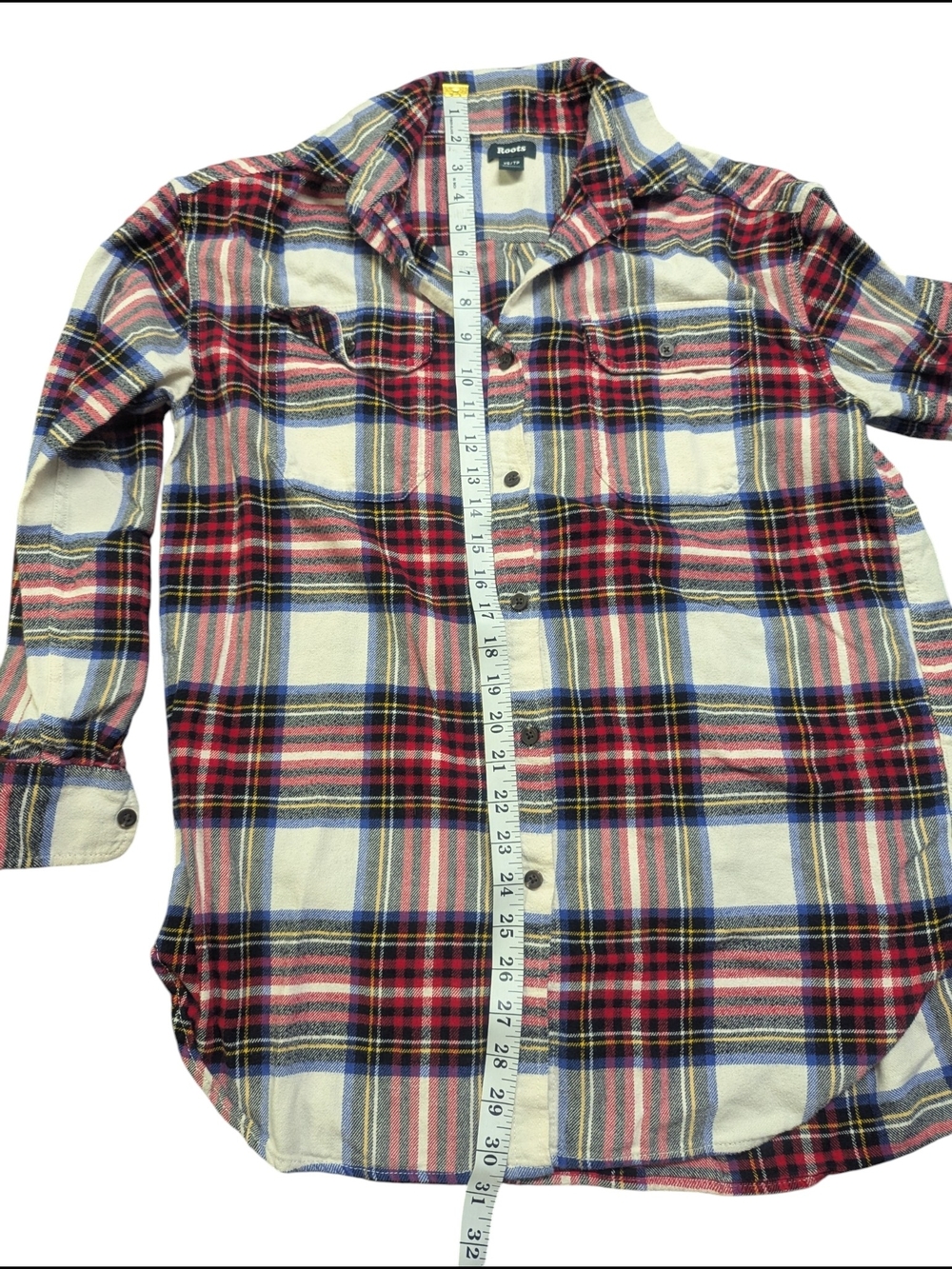 Roots Plaid Flannel Shacket Oversized Shirt Jacket XS - Picture 11 of 11